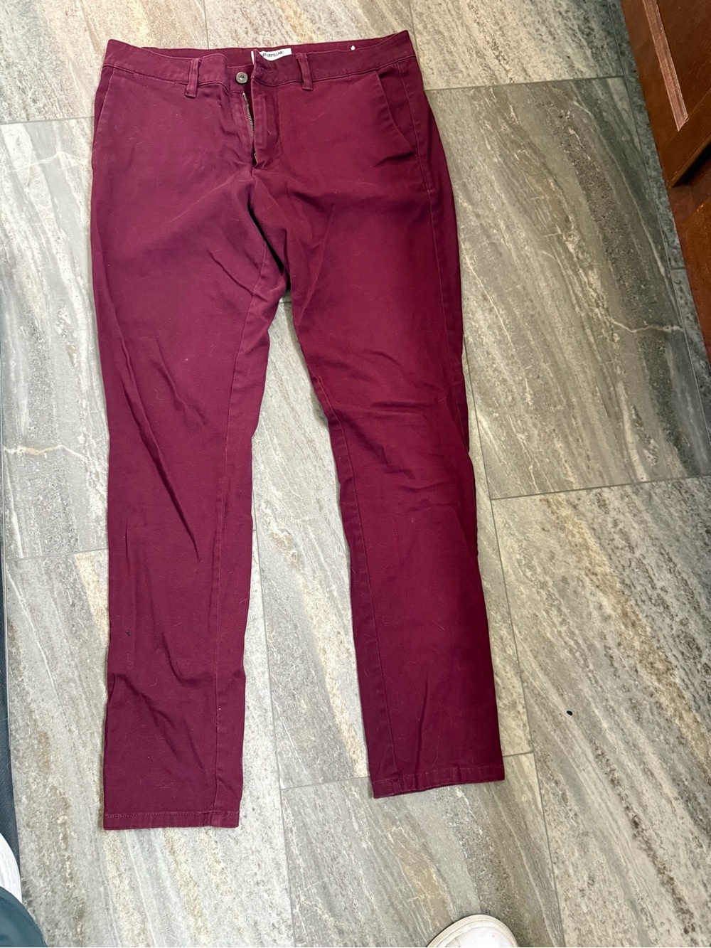Caterpillar Men's Burgundy Slim Chino Pants